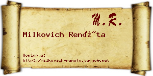 Milkovich Renáta névjegykártya