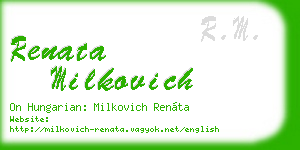 renata milkovich business card